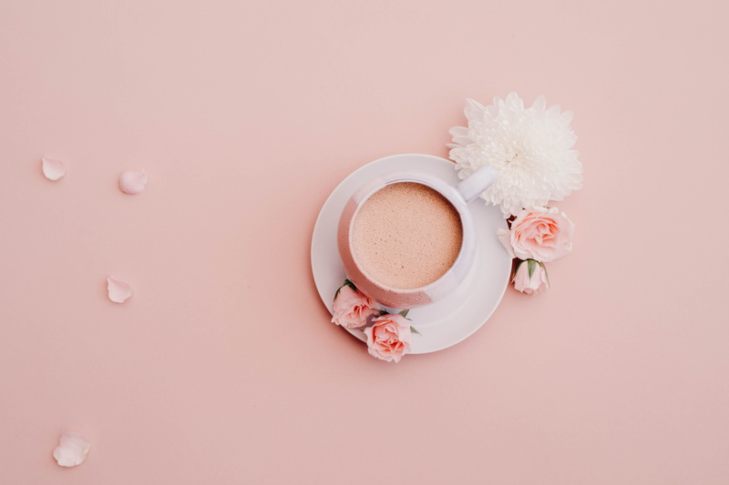 ceramic, glazed, feminine, pink color, 5K, brunch, drink, coffee cup, food and drink, pastel, refreshment, white, tea cup, pink, colour, directly above
