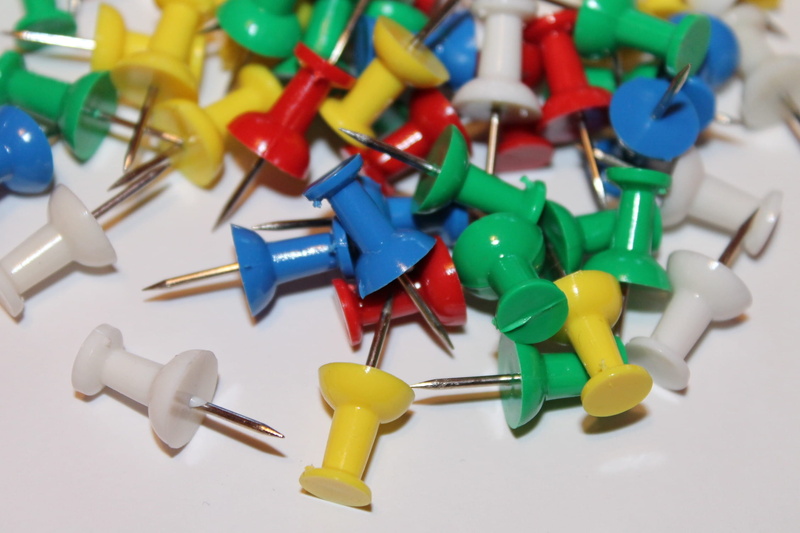 Tacks, plastic, pieksen, collection, magnet, metal, red, Needles, high angle view, studio shot, full frame, still life, close-up, Office, colorful, choice