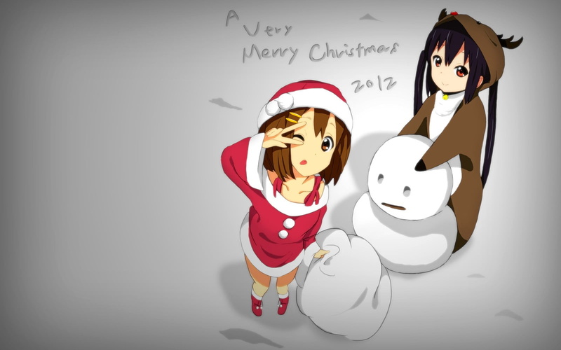 standing, art and craft, indoors, sadness, K-ON!, anime girls, female likeness, anime, paper, male likeness, Nakano Azusa, text, vignette, studio shot