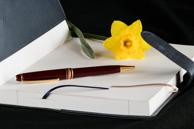 retractable, still life, pen, pages, ledger, publication, page markers, book, 4K, close-up, daffodil, beauty in nature, literature, petal, indoors, journal