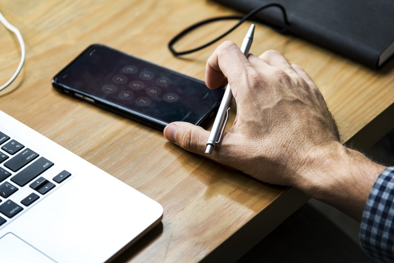 cellphone, electronics, computer, technology, desk, human hand, touch, high angle view, computer keyboard, laptop, black, using laptop, smartphone, design