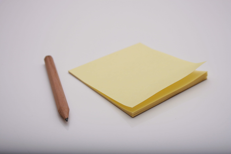 indoors, reminder, small group of objects, blank, shape, paper, postit, household equipment, studio shot, 4K, yellow, single object, copy space, pencil