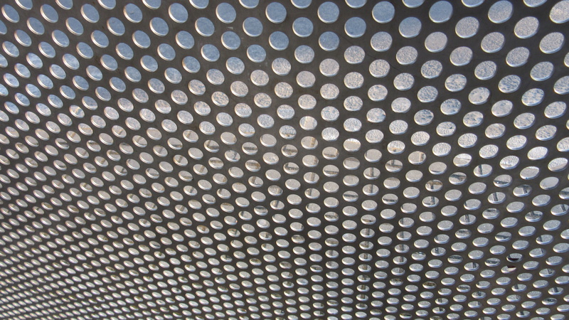 aluminum, chrome, iron - metal, Sheet, backgrounds, steel, textured effect, pattern, stainless steel, Holes, 4K, geometry, abstract, shape, textured, full frame