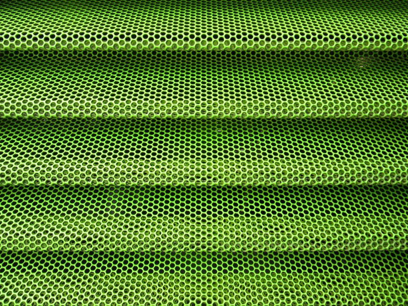 green color, indoors, day, green, full frame, silver colored, in a row, background, shape, pattern, perforated sheet, hole, 4K, close-up, textured, mudguard