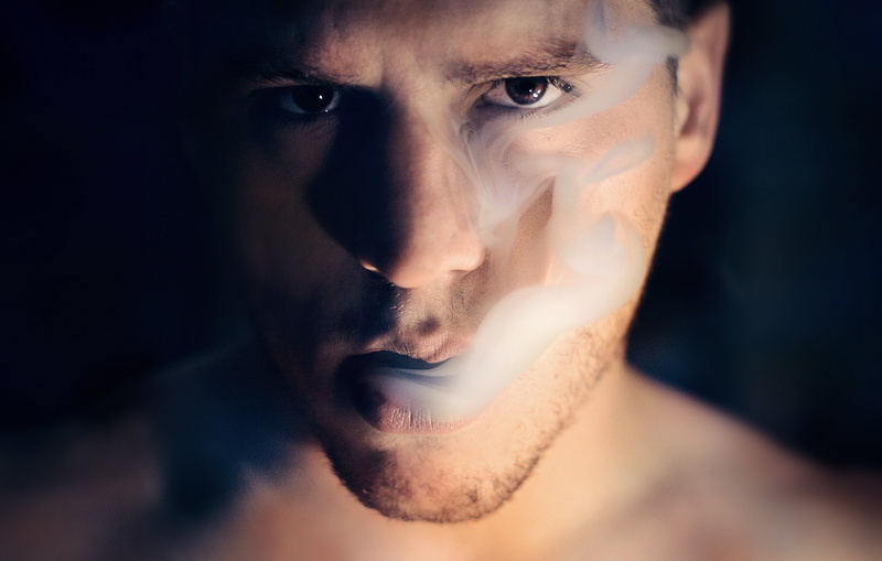 handsome young man, studio shot, photo, attractive man, handsome man, smoke, male, shirtless, young adult, handsome, man, mustache, facial hair, people