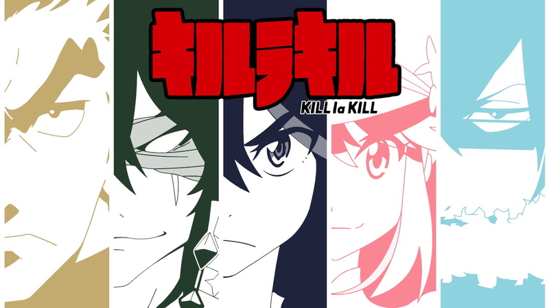 text, outdoors, sign, representation, graffiti, human representation, 1080P, creativity, capital letter, advertisement, red, people, poster, matoi ryuuko nonon jakuzure jakuzure nonon gamagouri ira inumuta houka sanageyama uzu