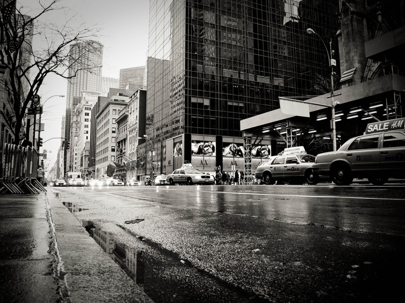 city Life, traffic, city, near, angle, 2K, nature, downtown District, building Exterior, street, wet, day, motor vehicle, mode of transportation, skyscraper