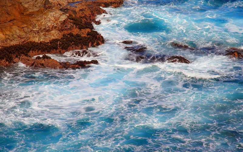 noise, stone, turbulent, rock, 3d and abstract, 2K, water, blue, waves, ocean