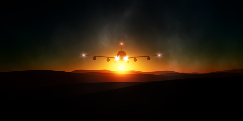 light, 1080P, mountains, sunset, The plane, landscape, flight, turbulence