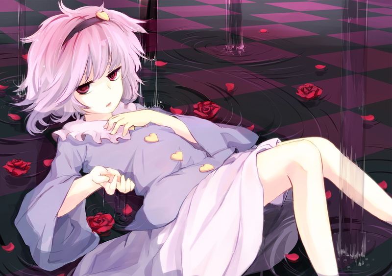 satori, noconol, flowers, touhou, water, 1080P, komeiji, rose