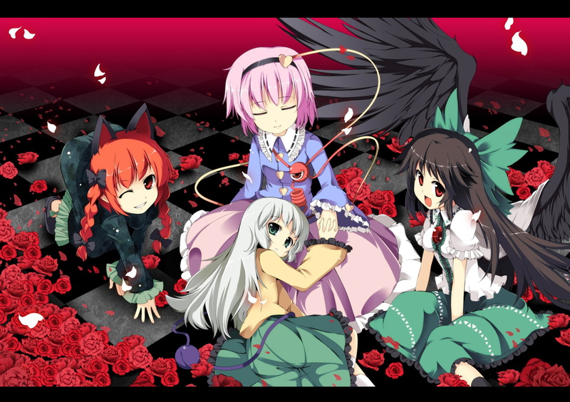 Utsuho Reiuji, Koishi Komeiji, Rin Kaenbyou, Satori Komeiji, 1080P, Anime, Touhou