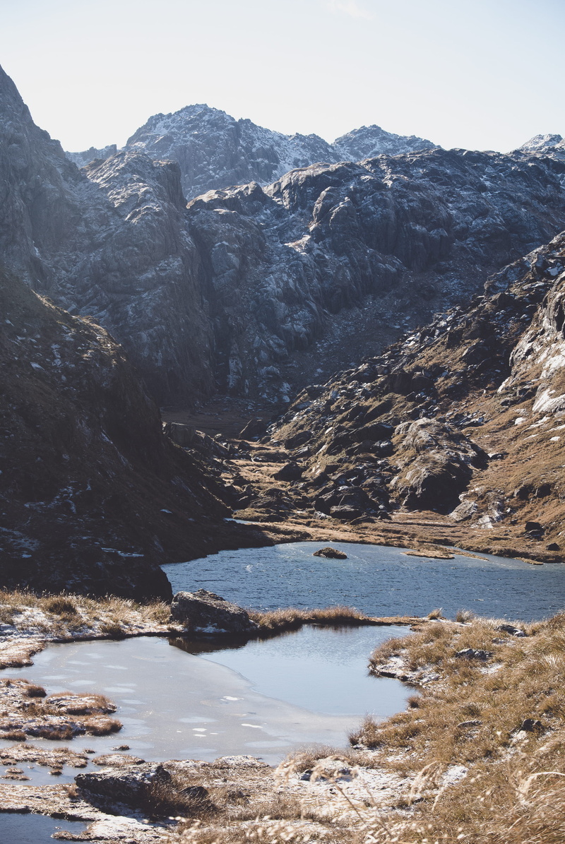 sky, remote, mountains, travel, cold, portrait, wave, scenics - nature, cliff, tranquil scene, tranquility, day, hike, large, water, stone, winter, snow