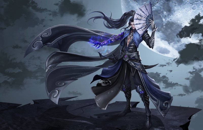 costume design, LIU Mingxing, magic, fan, fantasy, the game, Skil, 1080P, art