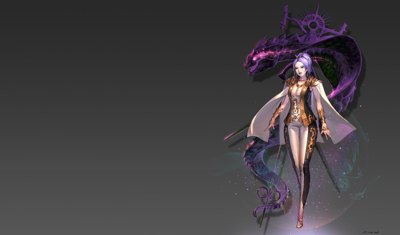 MAG, Aizel, hinew KIM, fantasy, girl, Skil, staff, costume design, art, 2K, drcon