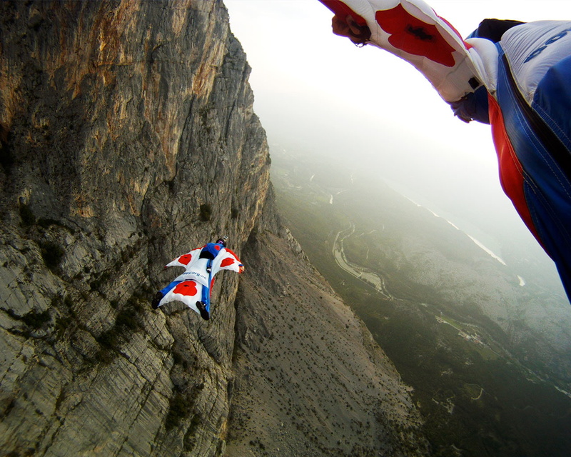 extreme sport, flying, base, jumping, natural, sport, base jumping, extreme, rocks, 720P, view, sports, mountains, natural view