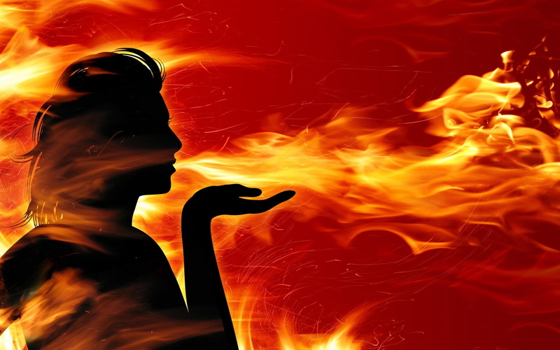 1080P, silhouette, hands, artwork, fire, women, profile