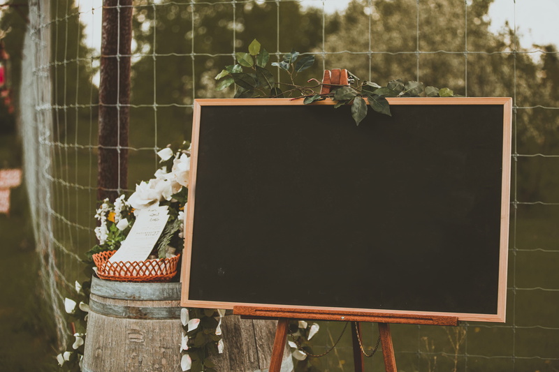sign, building exterior, architecture, marriage, chalk, day, married, wedding, flower, 5K, picture frame, potted plant, wood - material, decoration, focus on foreground