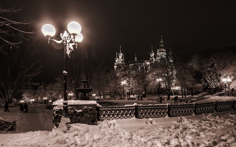 city, 720P, light, ukraine, winter, night, kharkiv