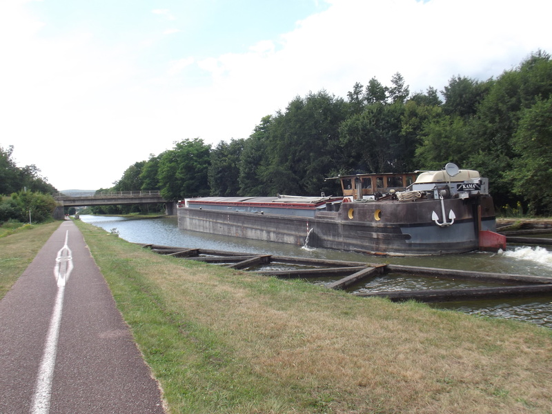 water, sky, cycle path, the way forward, green color, barge, land, outdoors, marne rhine canal, nature, landscape, tree, 4K, bridge, nautical vessel, day