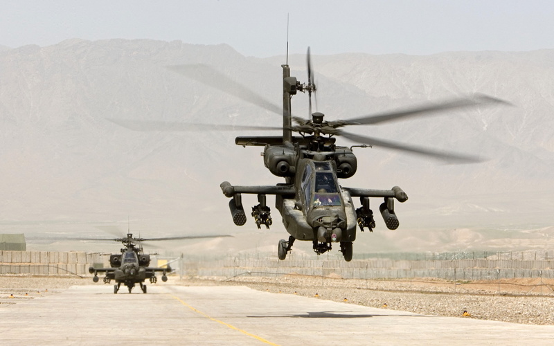 Desert, Boeing AH 64 Apache, Military Aircraft, 2K, helicopters