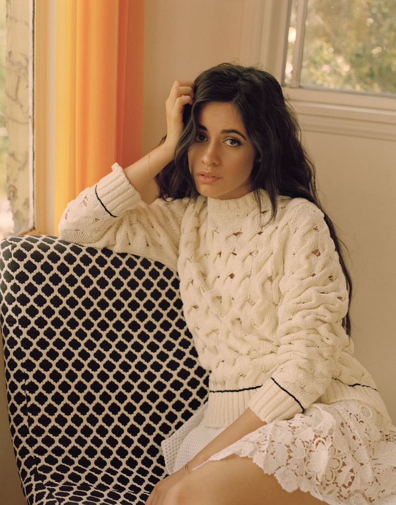 women, brunette, Camila Cabello, long hair, singer, 1080P, sitting