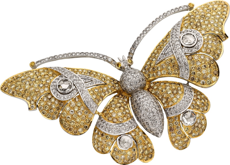 diamond - gemstone, butterfly, gold, art and craft, diamonds, wealth, studio shot, antique, decoration, still life, silver, pattern, cut out, colored, design