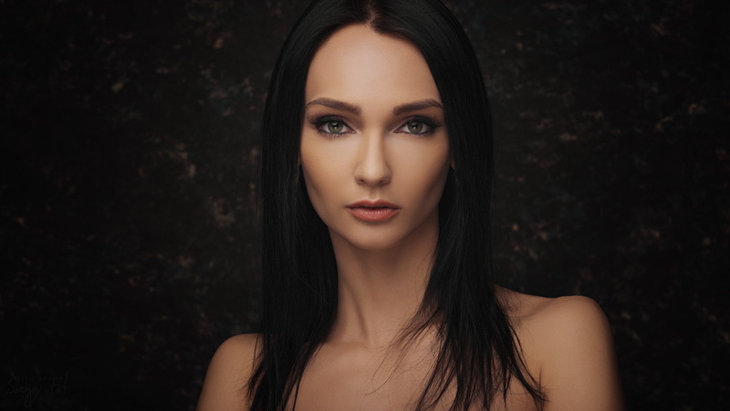 1080P, portrait, green eyes, face, Kseniya Alekseevskaya, women, Sergey Fat