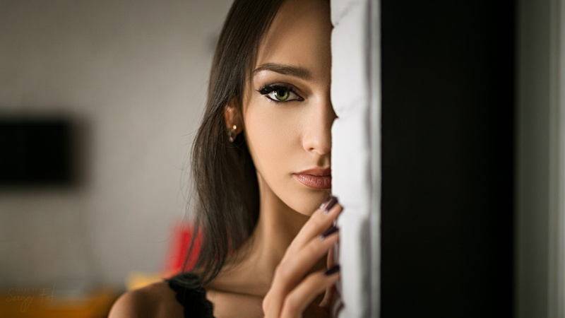 1080P, women, Sergey Fat, portrait, face, Kseniya Alekseevskaya, depth of field