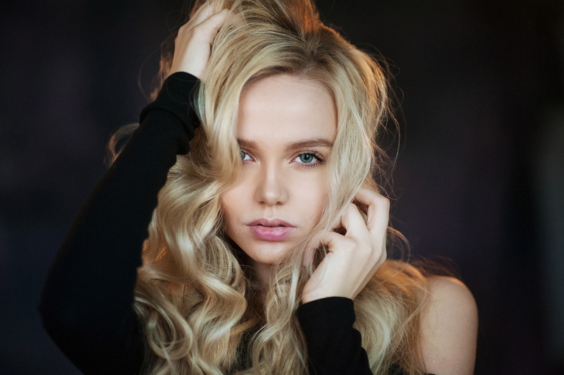 beautiful woman, portrait, hair, young adult, long hair, teenager, front view, adult, women, warm clothing, Maxim Maksimov, Hands In Hair, human hair, fashion