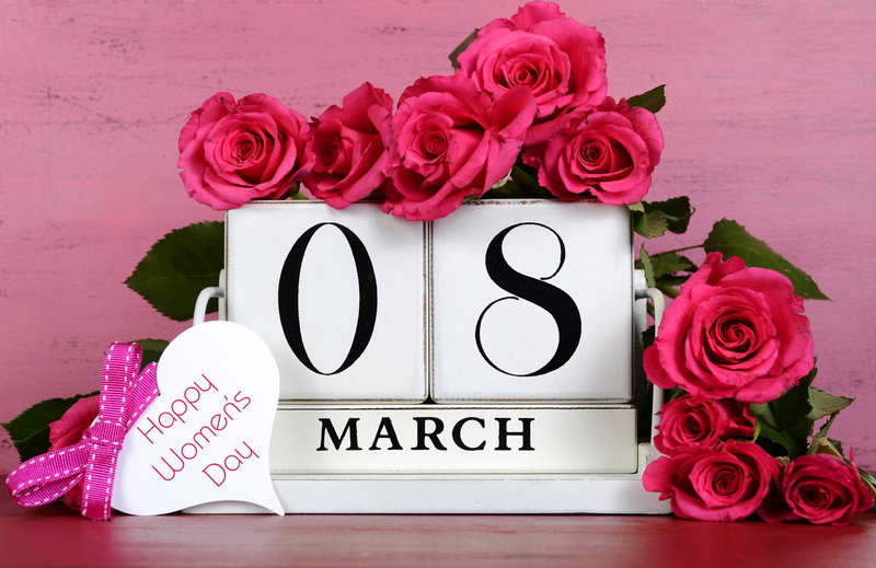 number, date, holiday, March 8, 4K, roses, flowers, womens day