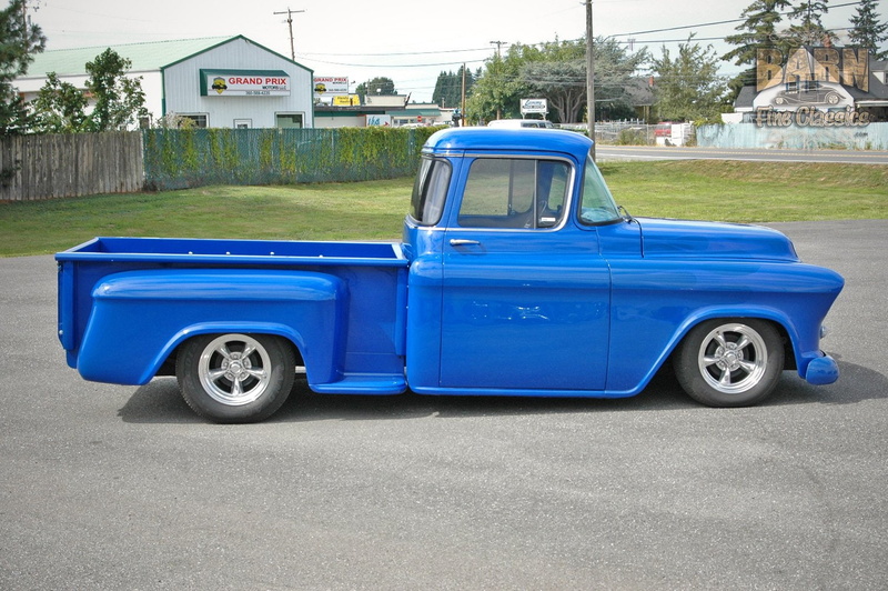 3100, stepside, streetrod, usa, big, chevy, hotrod, 720P, hot, rod, street, window, chevrolet, rodder, 1956, pickup, blue