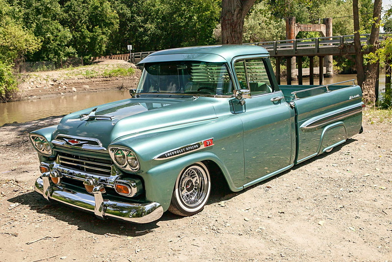 auto, apache, chevrolet, pickup, custom, truck, 1959, lowrider, automobile, 1080P, vehicle