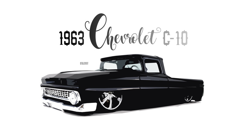 1080P, Artistic, Chevrolet C10, Black and White, Digital Art, Car, Vintage Car, Chevrolet