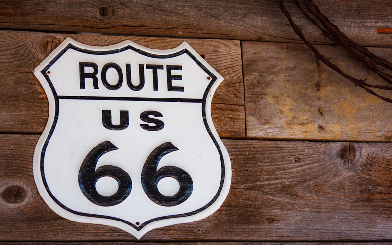 no people, usa, wood - material, pattern, indoors, nostalgia, transportation, vintage, retro, information, number, sign, old, text, route 66, highway, day
