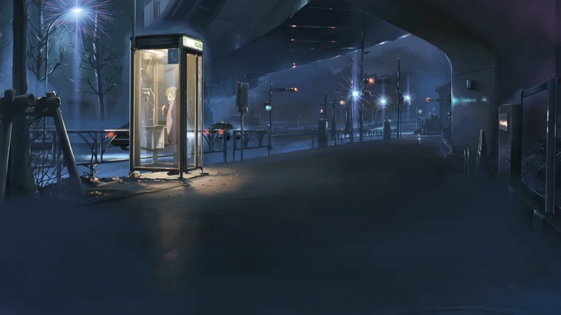 Akari Shinohara, booth, clear, 5 Centimeters Per Second, telephone, glass, Anime, 1080P