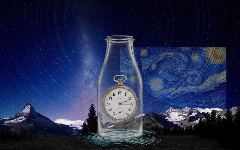 Time in a bottle, Time, Vincent Van Gogh, 2K, Pocketwatches