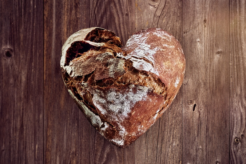 food and drink, luck, love, directly above, close-up, bakery, 5K, creative, brown, delicious, wood grain, healthy eating, wooden table, no people, snack