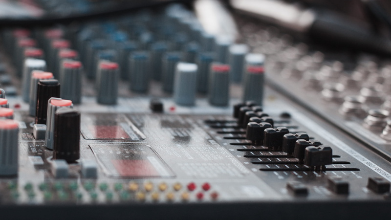sound mixer, sound recording equipment, studio, meter - instrument of measurement, radio station, audio equipment, broadcasting, push button, music gear