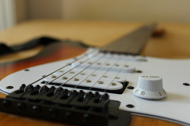 volume, studio shot, art, musical instrument, rock, string, noise, 5K, tones, skill, technology, creativity, selective focus, guitar, white, indoors, guitars