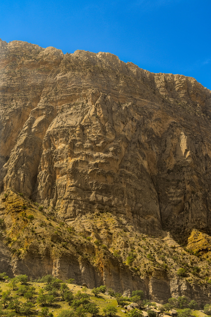 geology, rock, no people, tang-e sulak, clear sky, tranquil scene, tranquility, blue, mountain, scenics - nature, physical geography, rock formation, sky