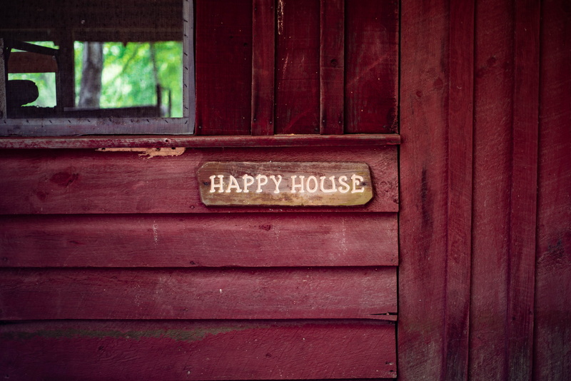 signboard, house, sign, wood, text, screen, wood - material, red, woodland, architecture, arrival, no people, shed, door, plank, built structure, capital letter