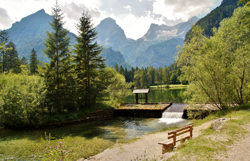 atmosphere, water, nature, spitzmauer, mountains, scenics - nature, mountain, architecture, green color, reflection, beauty in nature, grosser priel, non-urban scene