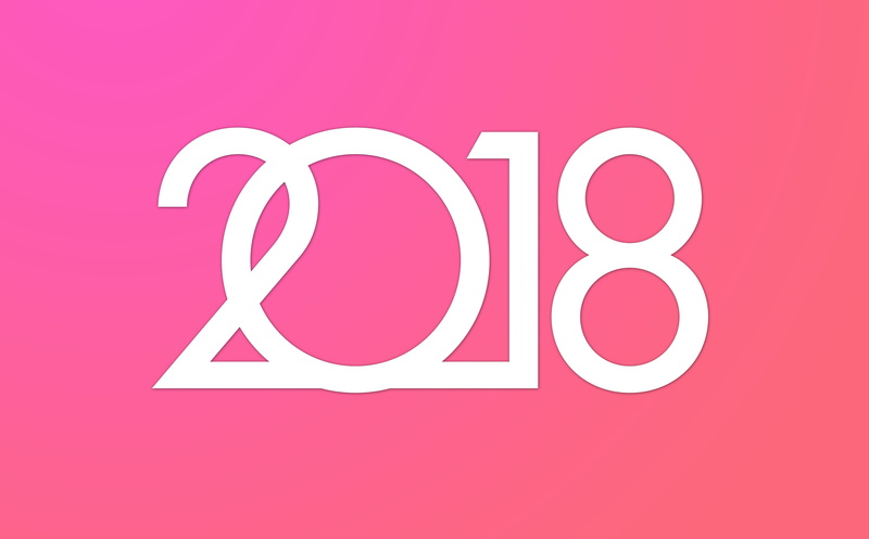 Holidays, 2018year, 8K, Celebration, New Year, newyear, happynewyear, 2018, new, year, Typography