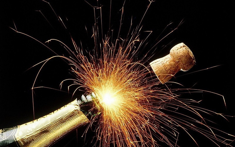 Cork, Newyear, Fireworks, happy, 1080P, christmas, holidays, champagne, Sylvester