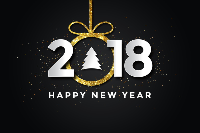 close-up, still life, sign, text, cut out, background, celebration, year, number, holiday, white color, newyear, shape, black background, 2018, western script