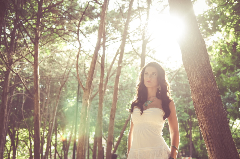light, girl, wearing, tree, dress, standing, outdoors, fashion, addison, vegetation, three quarter length, young adult, lens flare, one person, nature