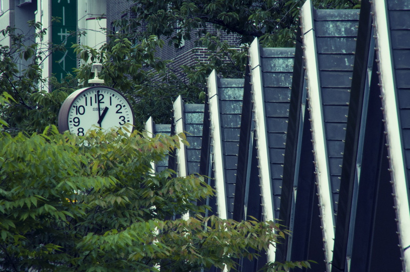 green, no people, architecture, day, sumida park, park, taitō, building, japan, beauty in nature, building exterior, clock, 4K, plant, time, green color