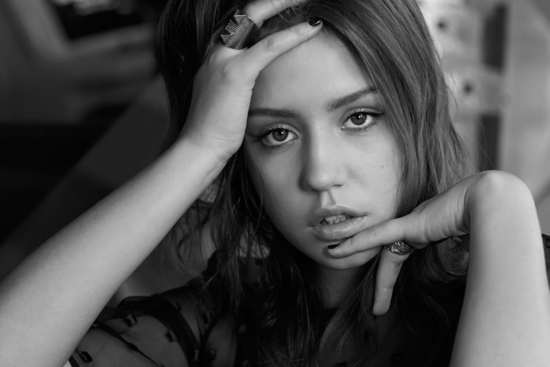Adele Exarchopoulos, 1080P, French, Black and White, Actress, Face, Actresses