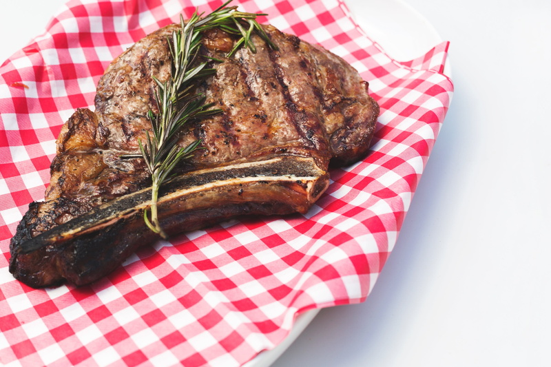 red, grilled, meat, no people, wellbeing, healthy eating, close-up, studio shot, french food, broiled, Food, roasted, freshness, tablecloth, napkin, vegetable