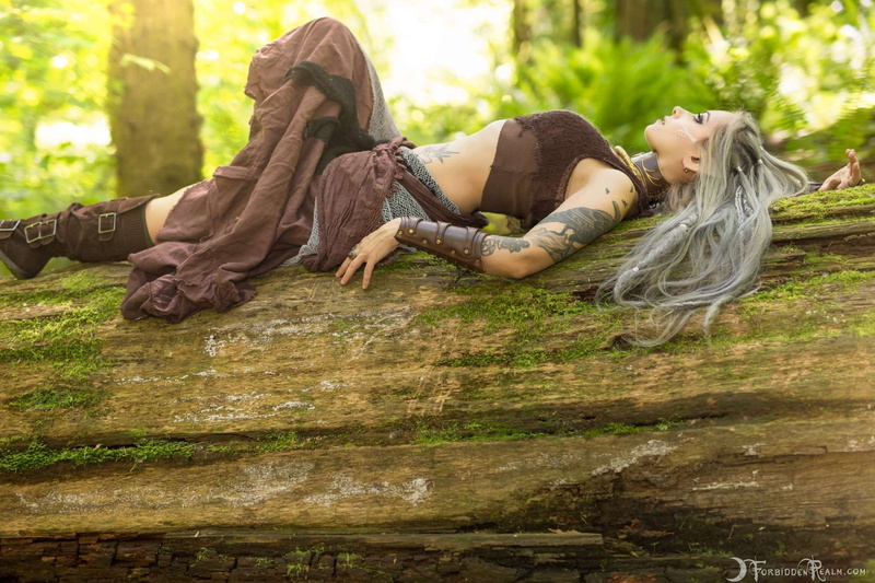 1080P, cosplay, Wood Elves, ForbiddenRealm, women outdoors, Genevieve, tattoo